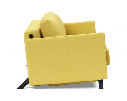 Innovation Living Cubed Queen Size Sofa Bed with Arms - 554 Soft Mustard Flower