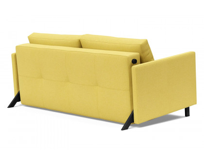 Innovation Living Cubed Queen Size Sofa Bed with Arms - 554 Soft Mustard Flower