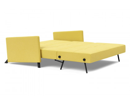 Innovation Living Cubed Queen Size Sofa Bed with Arms - 554 Soft Mustard Flower