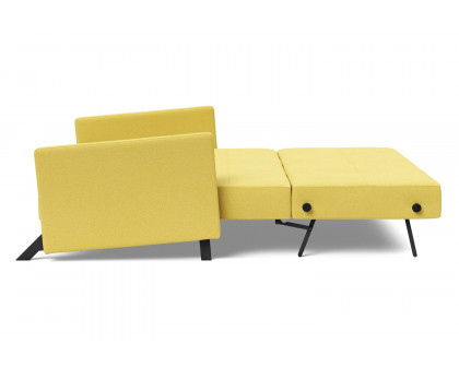 Innovation Living Cubed Queen Size Sofa Bed with Arms - 554 Soft Mustard Flower