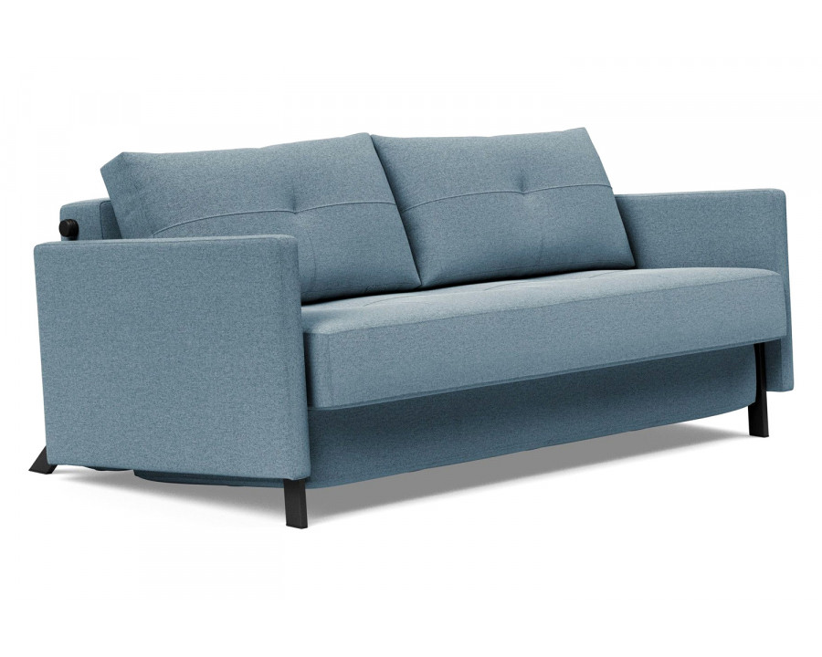 Innovation Living Cubed Queen Size Sofa Bed with Arms - 558 Soft Indigo