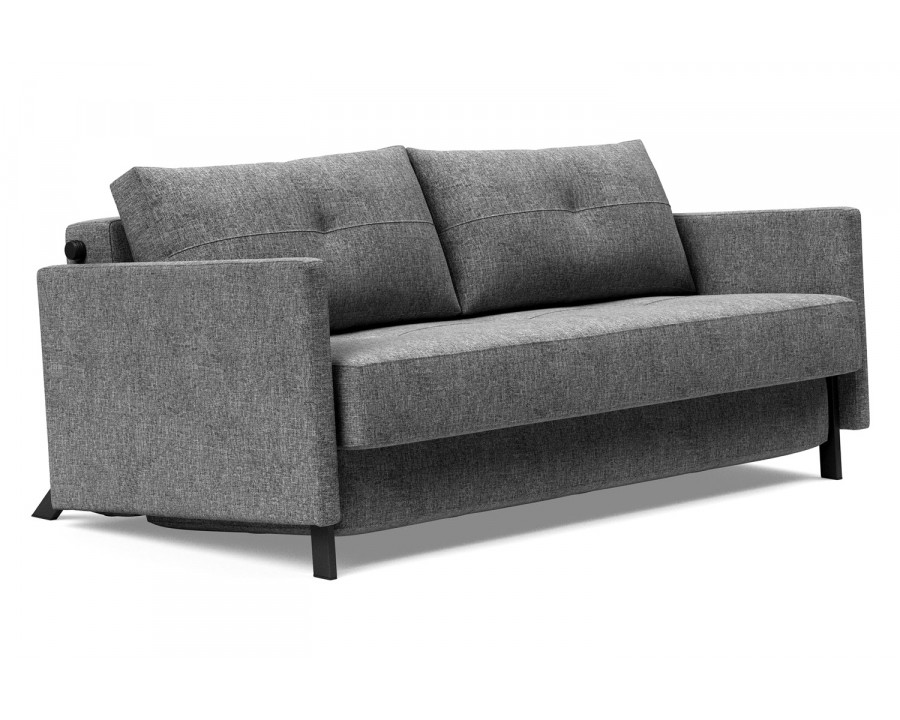 Innovation Living Cubed Queen Size Sofa Bed with Arms - 563 Twist Charcoal