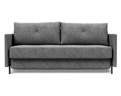 Innovation Living Cubed Queen Size Sofa Bed with Arms - 563 Twist Charcoal