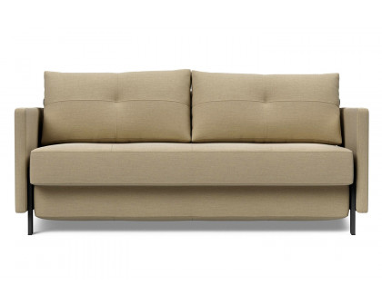 Innovation Living Cubed Queen Size Sofa Bed with Arms - 571 Vivus Dusty Sand