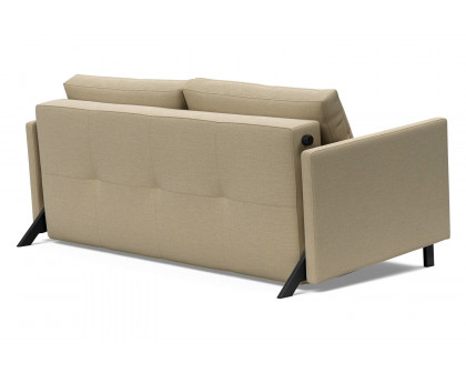 Innovation Living Cubed Queen Size Sofa Bed with Arms - 571 Vivus Dusty Sand