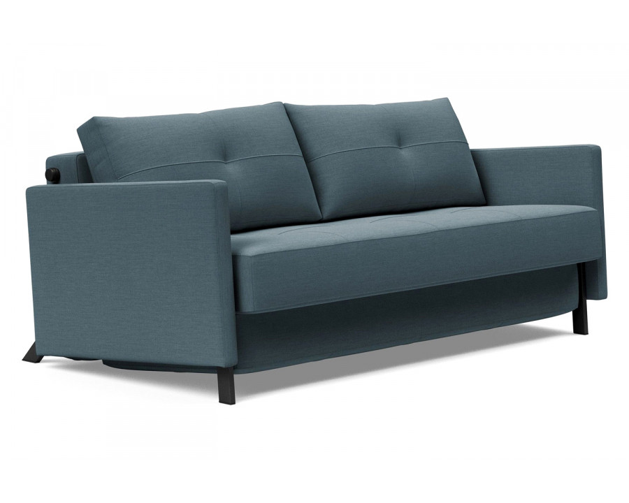 Innovation Living Cubed Queen Size Sofa Bed with Arms - 573 Vivus Dusty Blue