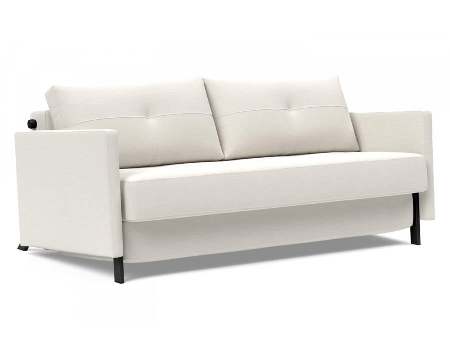 Innovation Living Cubed Queen Size Sofa Bed with Arms - 574 Vivus Dusty Off White