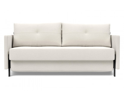 Innovation Living Cubed Queen Size Sofa Bed with Arms - 574 Vivus Dusty Off White