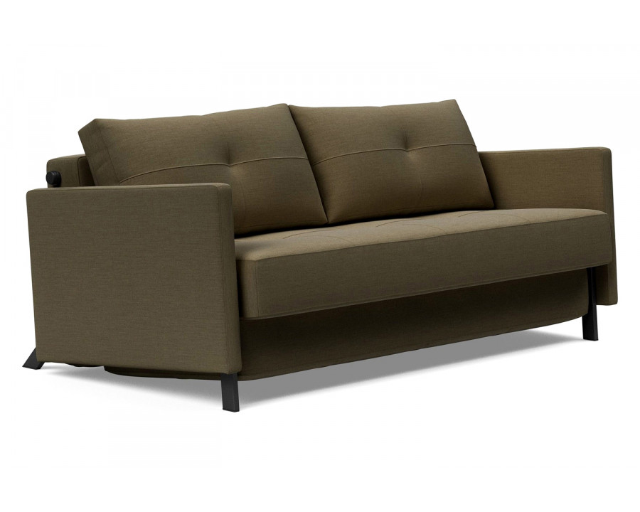 Innovation Living Cubed Queen Size Sofa Bed with Arms - 575 Vivus Dusty Olive