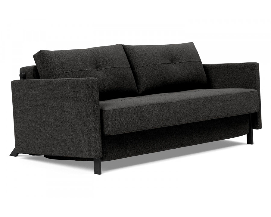 Innovation Living Cubed Queen Size Sofa Bed with Arms - 577 Kenya Dark Gray