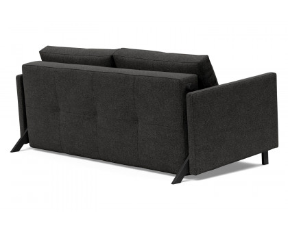 Innovation Living Cubed Queen Size Sofa Bed with Arms - 577 Kenya Dark Gray