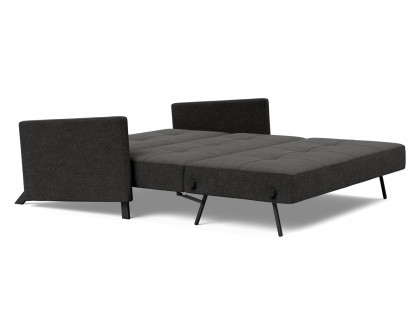 Innovation Living Cubed Queen Size Sofa Bed with Arms - 577 Kenya Dark Gray