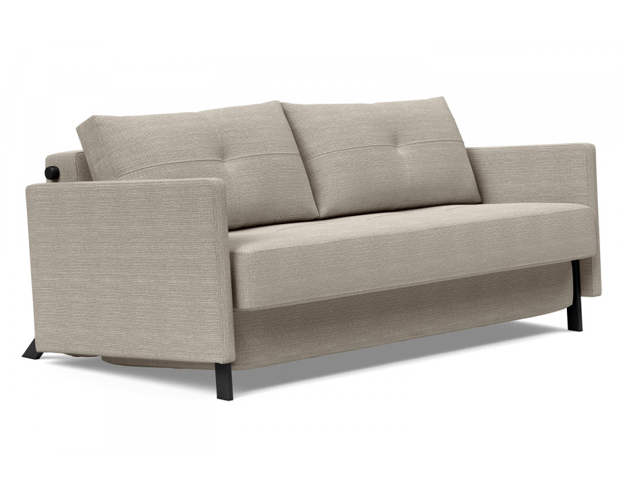 Innovation Living Cubed Queen Size Sofa Bed with Arms - 579 Kenya Gravel