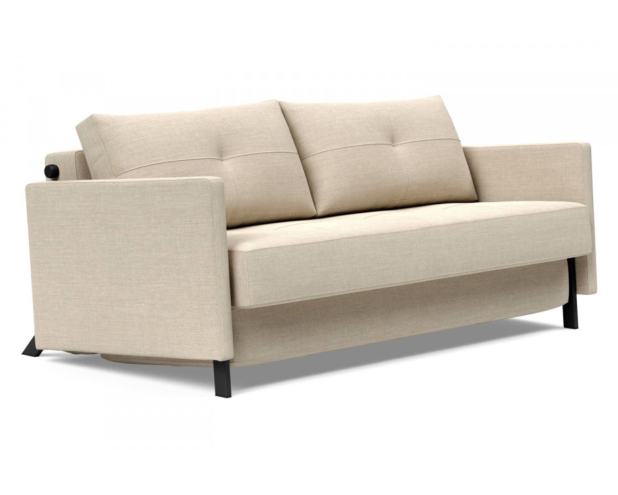 Innovation Living Cubed Queen Size Sofa Bed with Arms - 586 Phobos Latte