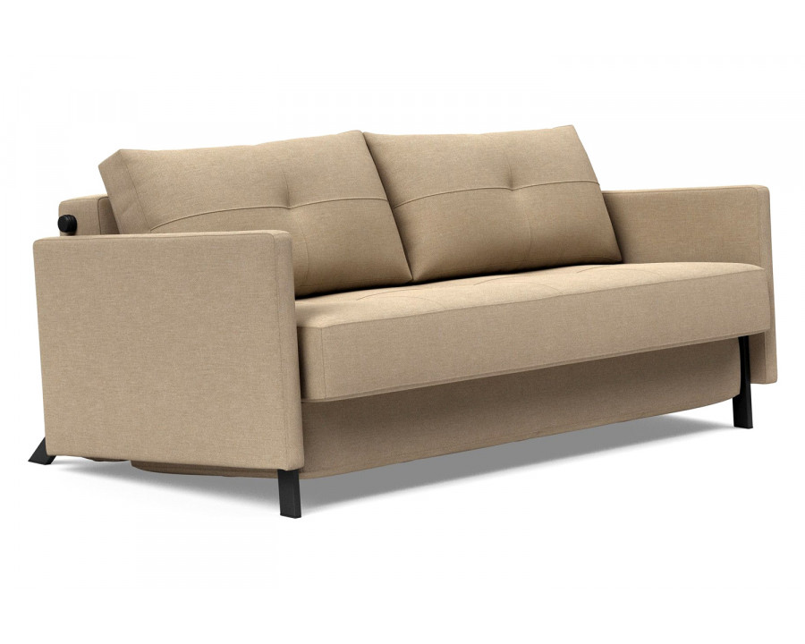 Innovation Living Cubed Queen Size Sofa Bed with Arms - 587 Phobos Mocha