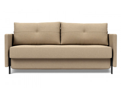 Innovation Living Cubed Queen Size Sofa Bed with Arms - 587 Phobos Mocha