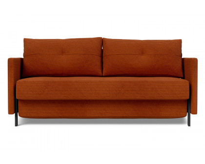 Innovation Living Cubed Queen Size Sofa Bed with Arms - 595 Corduroy Burnt Orange