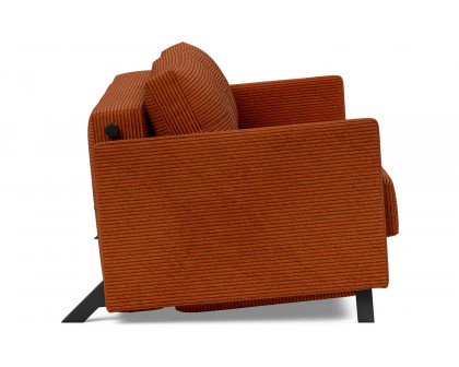 Innovation Living Cubed Queen Size Sofa Bed with Arms - 595 Corduroy Burnt Orange