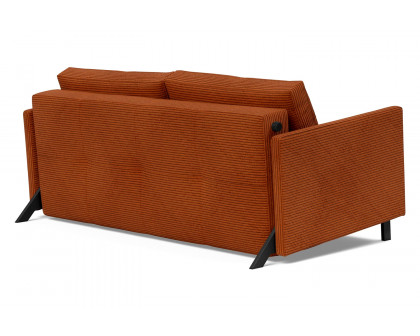 Innovation Living Cubed Queen Size Sofa Bed with Arms - 595 Corduroy Burnt Orange