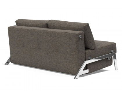 Innovation Living Cubed Queen Size Sofa Bed with Chrome Legs - 216 Flashtex Dark Gray