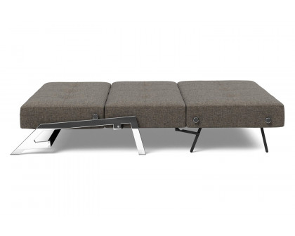 Innovation Living Cubed Queen Size Sofa Bed with Chrome Legs - 216 Flashtex Dark Gray