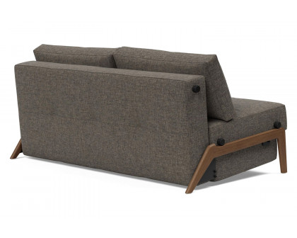 Innovation Living Cubed Queen Size Sofa Bed with Dark Wood Legs - 216 Flashtex Dark Gray