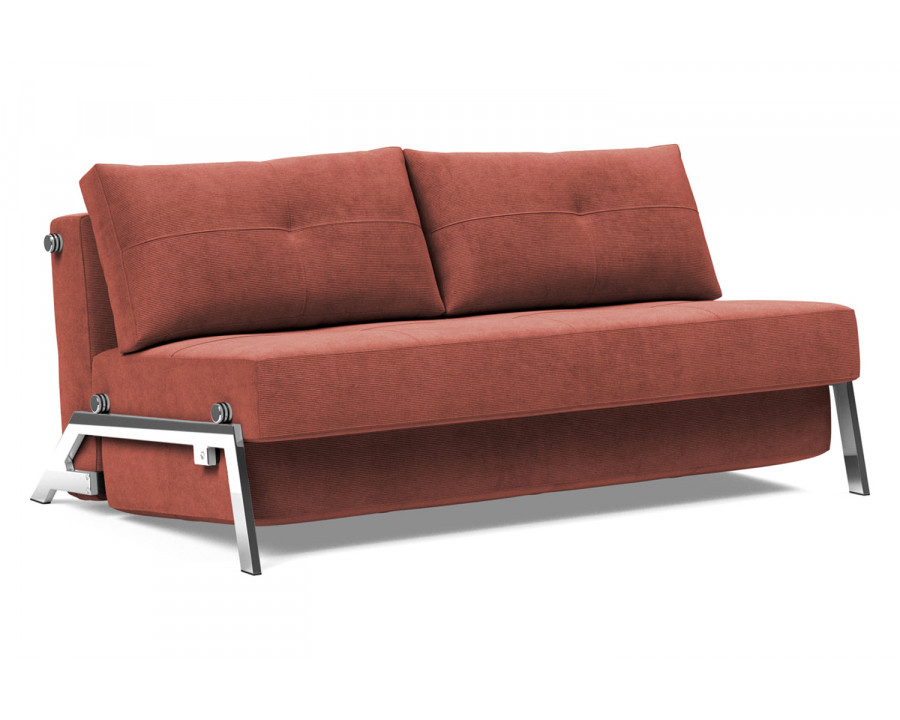 Innovation Living Cubed Queen Size Sofa Bed with Chrome Legs - 317 Cordufine Rust