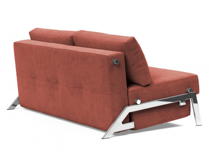 Innovation Living Cubed Queen Size Sofa Bed with Chrome Legs - 317 Cordufine Rust