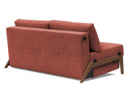 Innovation Living Cubed Queen Size Sofa Bed with Dark Wood Legs - 317 Cordufine Rust