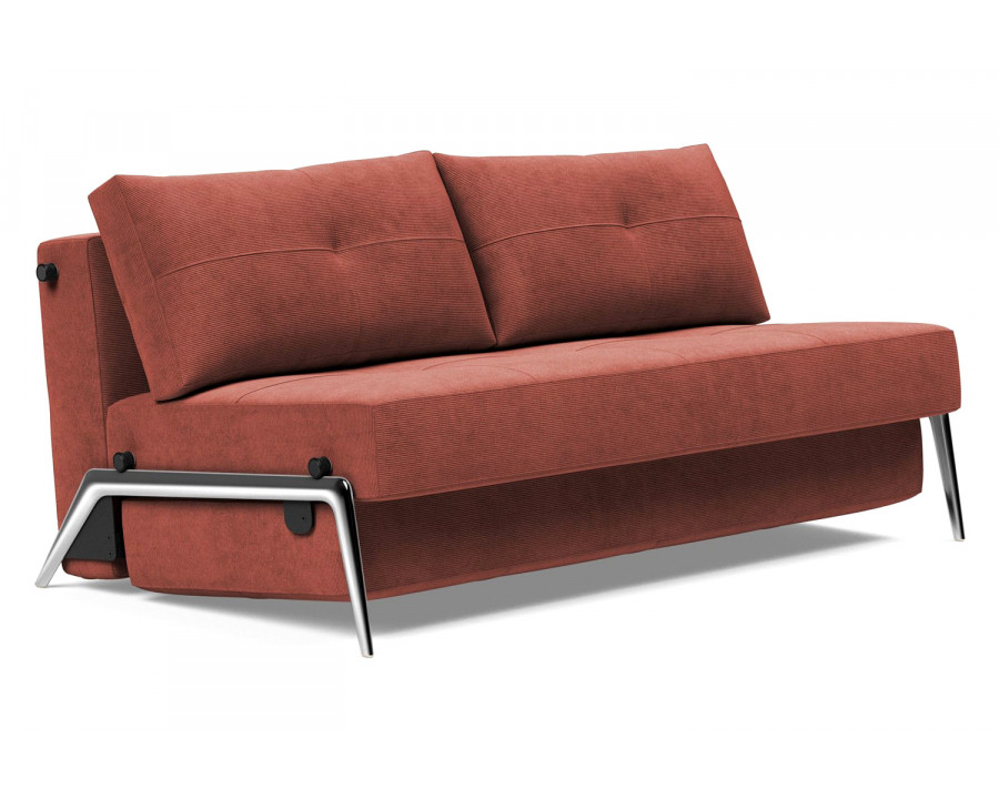 Innovation Living Cubed Queen Size Sofa Bed with Alu Legs - 317 Cordufine Rust