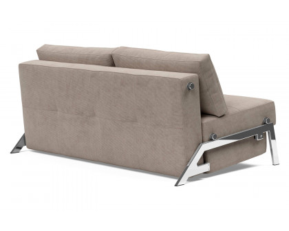 Innovation Living Cubed Queen Size Sofa Bed with Chrome Legs - 318 Cordufine Beige