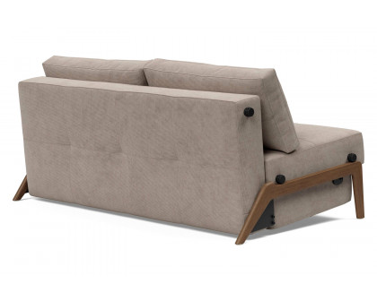 Innovation Living Cubed Queen Size Sofa Bed with Dark Wood Legs - 318 Cordufine Beige