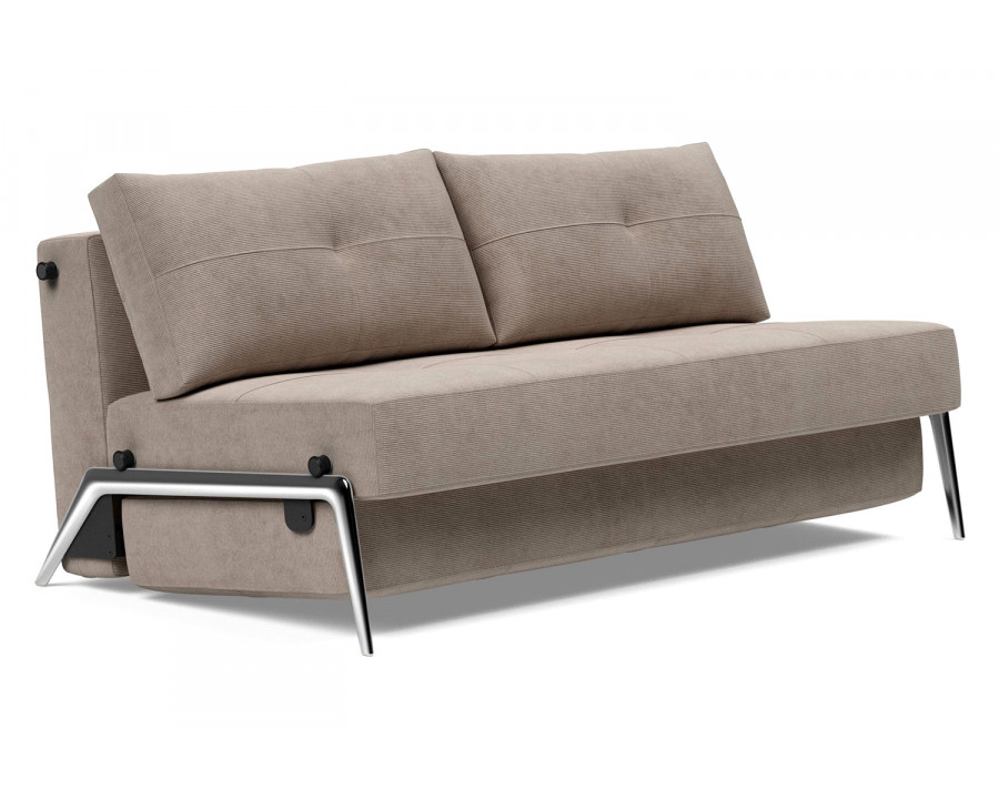 Innovation Living Cubed Queen Size Sofa Bed with Alu Legs - 318 Cordufine Beige