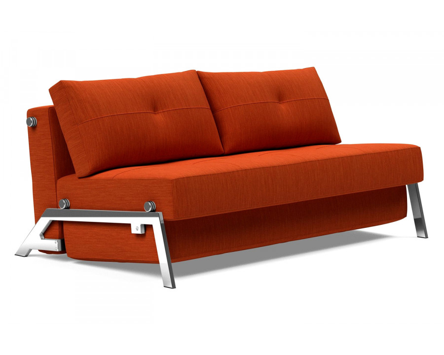 Innovation Living Cubed Queen Size Sofa Bed with Chrome Legs - 506 Elegance Paprika