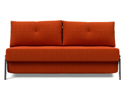 Innovation Living Cubed Queen Size Sofa Bed with Chrome Legs - 506 Elegance Paprika