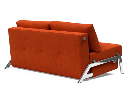 Innovation Living Cubed Queen Size Sofa Bed with Chrome Legs - 506 Elegance Paprika