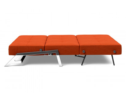 Innovation Living Cubed Queen Size Sofa Bed with Chrome Legs - 506 Elegance Paprika