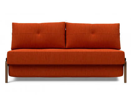 Innovation Living Cubed Queen Size Sofa Bed with Dark Wood Legs - 506 Elegance Paprika