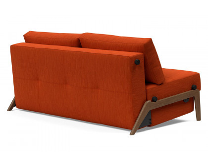 Innovation Living Cubed Queen Size Sofa Bed with Dark Wood Legs - 506 Elegance Paprika