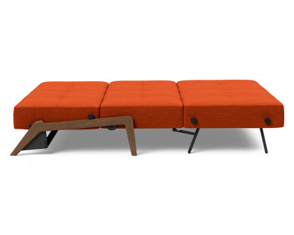 Innovation Living Cubed Queen Size Sofa Bed with Dark Wood Legs - 506 Elegance Paprika