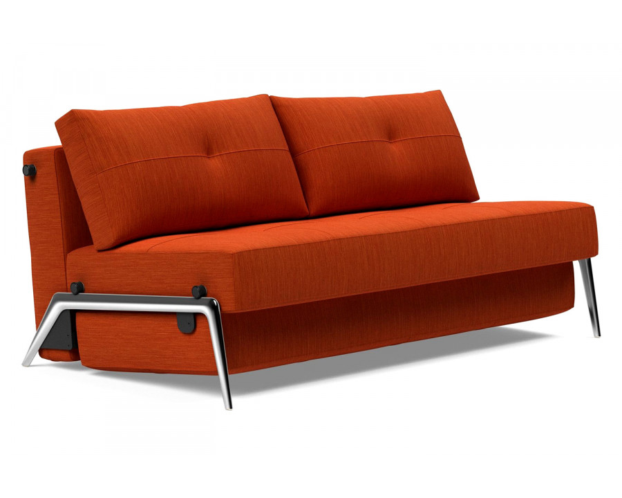 Innovation Living Cubed Queen Size Sofa Bed with Alu Legs - 506 Elegance Paprika