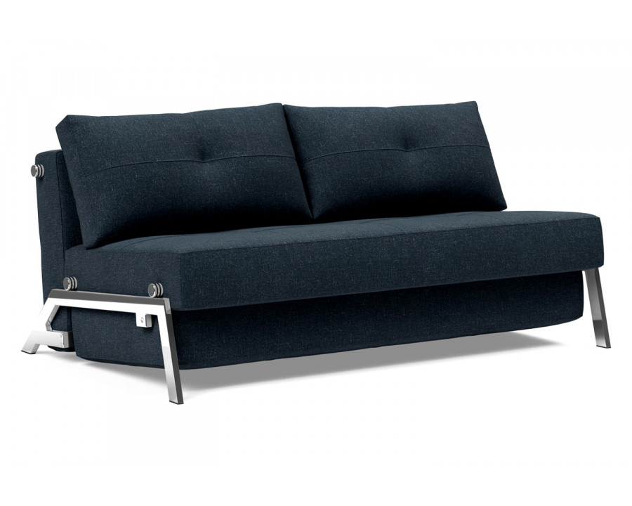 Innovation Living Cubed Queen Size Sofa Bed with Chrome Legs - 515 Nist Blue