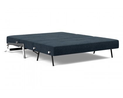 Innovation Living Cubed Queen Size Sofa Bed with Chrome Legs - 515 Nist Blue