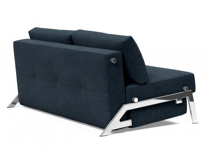 Innovation Living Cubed Queen Size Sofa Bed with Chrome Legs - 515 Nist Blue