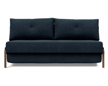 Innovation Living Cubed Queen Size Sofa Bed with Dark Wood Legs - 515 Nist Blue