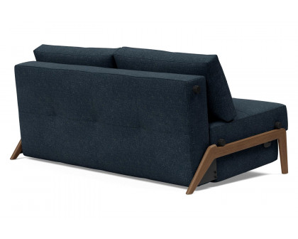 Innovation Living Cubed Queen Size Sofa Bed with Dark Wood Legs - 515 Nist Blue