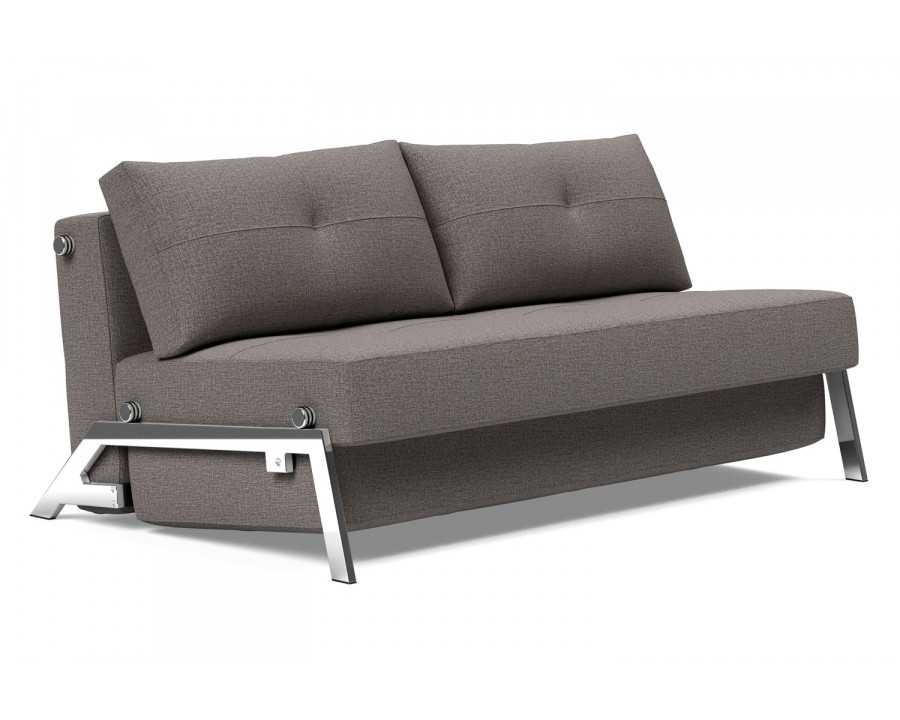 Innovation Living Cubed Queen Size Sofa Bed with Chrome Legs - 521 Mixed Dance Gray