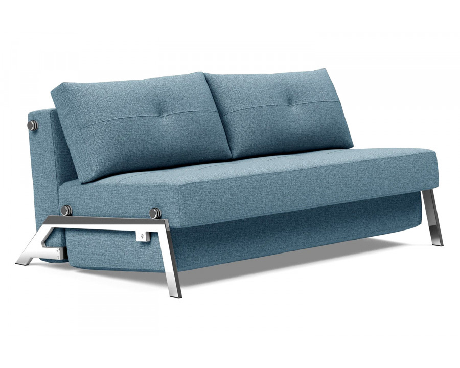 Innovation Living Cubed Queen Size Sofa Bed with Chrome Legs - 525 Mixed Dance Light Blue