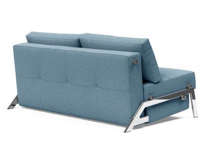 Innovation Living Cubed Queen Size Sofa Bed with Chrome Legs - 525 Mixed Dance Light Blue