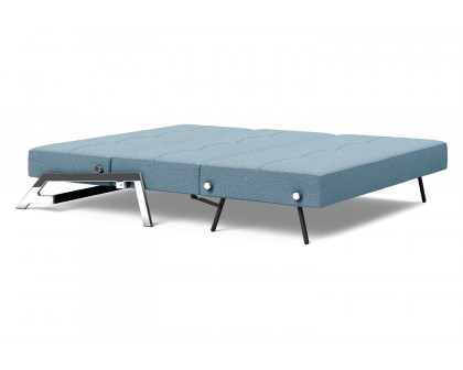 Innovation Living Cubed Queen Size Sofa Bed with Chrome Legs - 525 Mixed Dance Light Blue